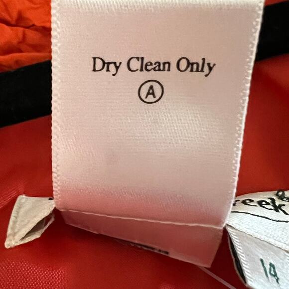 Coldwater Creek Dress Orange Silk Fit & Flare Belted Midi Classic 14 - Picture 9 of 10